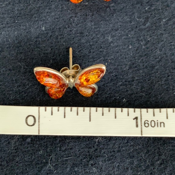 Genuine Baltic Amber Butterfly 🦋 Earrings - Picture 3 of 7